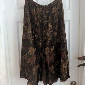 Vintage Jones New York Dark Floral Button-Up Skirt
